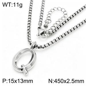 Stainless Steel Jewelry English Alphabet Element Necklace - KN287179-Z