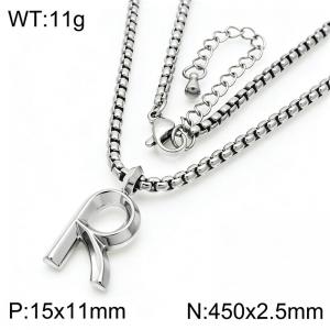 Stainless Steel Jewelry English Alphabet Element Necklace - KN287180-Z