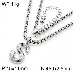 Stainless Steel Jewelry English Alphabet Element Necklace - KN287181-Z