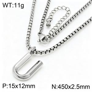 Stainless Steel Jewelry English Alphabet Element Necklace - KN287183-Z