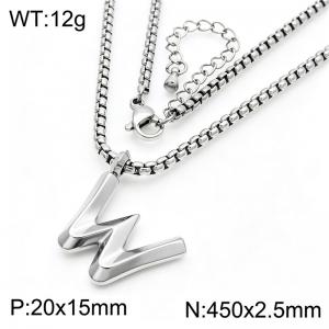 Stainless Steel Jewelry English Alphabet Element Necklace - KN287185-Z