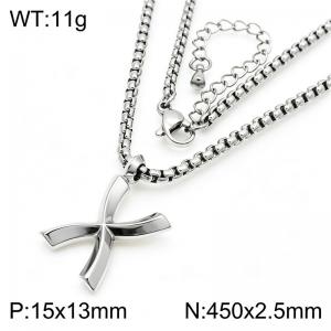 Stainless Steel Jewelry English Alphabet Element Necklace - KN287186-Z