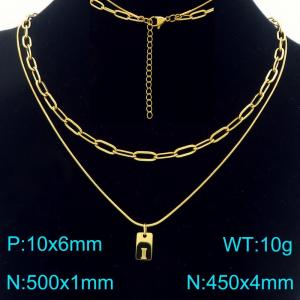Simple Chain Link Necklace Customized Alphabet I Pendant Women Gold Color Fashion Goth Jewelry Party Gift - KN293759-Z