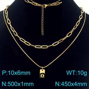 Simple Chain Link Necklace Customized Alphabet O Pendant Women Gold Color Fashion Goth Jewelry Party Gift - KN293765-Z