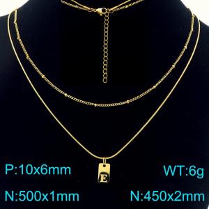 Simple Chain Link Necklace Customized Alphabet E Pendant Women Gold Color Fashion Goth Jewelry Party Gift - KN293962-Z