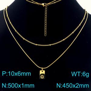 Simple Chain Link Necklace Customized Alphabet G Pendant Women Gold Color Fashion Goth Jewelry Party Gift - KN293964-Z