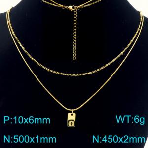 Simple Chain Link Necklace Customized Alphabet O Pendant Women Gold Color Fashion Goth Jewelry Party Gift - KN293972-Z