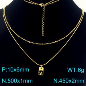 Simple Chain Link Necklace Customized Alphabet Z Pendant Women Gold Color Fashion Goth Jewelry Party Gift - KN293983-Z