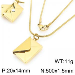 Fashionable and personalized stainless steel envelope necklace, the envelope can be opened - KN295060-Z