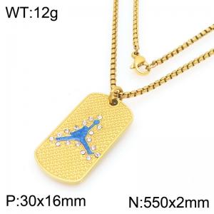 Personalized and fashionable stainless steel basketball youth necklace - KN295071-Z