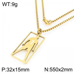 Personalized and fashionable stainless steel basketball youth necklace - KN295075-Z