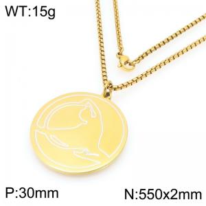 Fashionable stainless steel yoga girl necklace - KN295078-Z