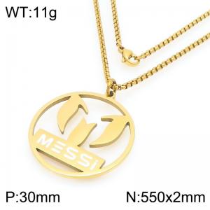 Stainless Steel Fashion Messi Trophy Necklace - KN295079-Z