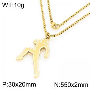 Stainless steel fashionable sports youth necklace - KN295081-Z