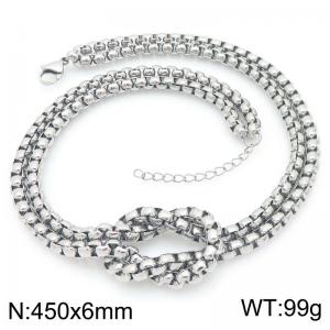Rope Knot Square Pearl Chain Necklace Stainless Steel Trend Jewelry - KN295318-Z