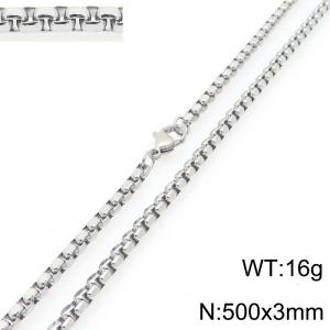 Stainless Steel Square Pearl Necklace Lobster Clasp Trend Jewelry - KN295342-Z
