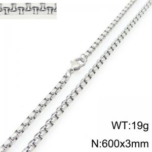 Stainless Steel Square Pearl Necklace Lobster Clasp Trend Jewelry - KN295344-Z