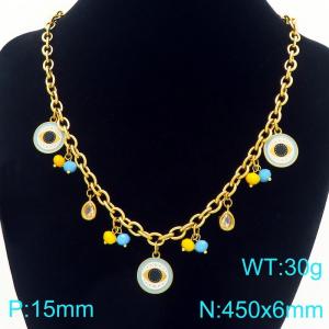 Fashion stainless steel countryside style necklace with multiple fruit accessories - KN295390-Z
