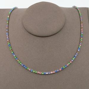 Stainless Steel Stone Necklace - KN295558-HR