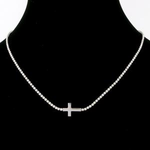 Stainless Steel Stone Necklace - KN295565-HR
