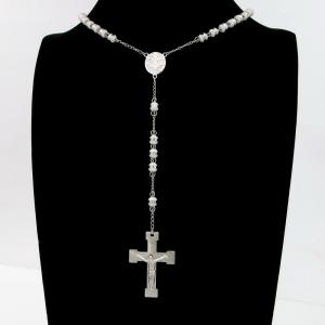 Stainless Steel Rosary Necklace - KN295577-JG