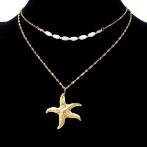 SS Gold-Plating Necklace - KN295643-HM