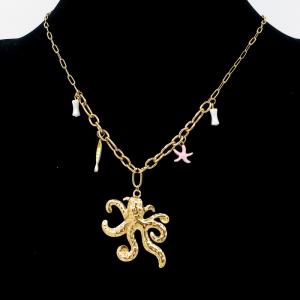 SS Gold-Plating Necklace - KN295644-HM