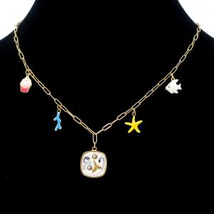 SS Gold-Plating Necklace - KN295645-HM