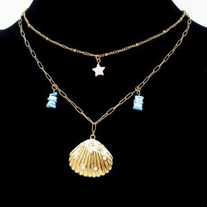 SS Gold-Plating Necklace - KN295647-HM