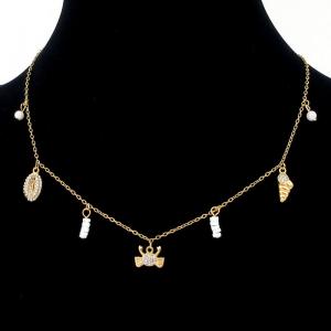 SS Gold-Plating Necklace - KN295648-HM