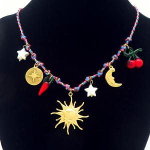 SS Gold-Plating Necklace - KN296069-HM
