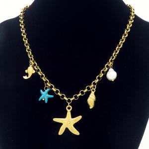 SS Gold-Plating Necklace - KN296074-HM