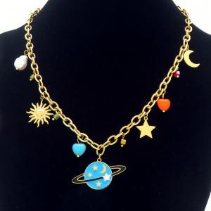 SS Gold-Plating Necklace - KN296076-HM