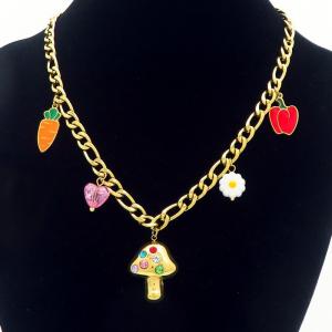 SS Gold-Plating Necklace - KN296077-HM