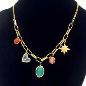 SS Gold-Plating Necklace - KN296082-HM