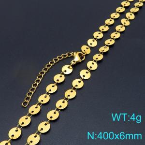 SS Gold-Plating Necklace - KN296828-ZJZL
