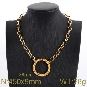 SS Gold-Plating Necklace - KN29689-K