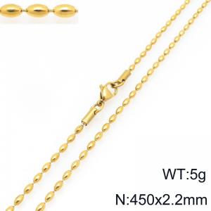 SS Gold-Plating Necklace - KN297205-Z