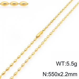 SS Gold-Plating Necklace - KN297213-Z