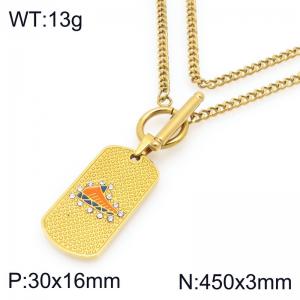 SS Gold-Plating Necklace - KN297887-Z