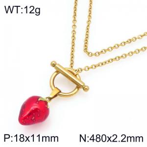 SS Gold-Plating Necklace - KN297888-Z