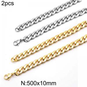SS Gold-Plating Necklace - KN297905-Z