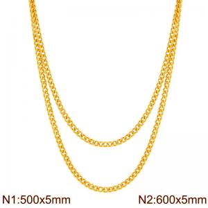 SS Gold-Plating Necklace - KN297920-Z