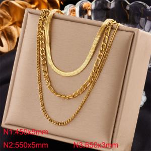 SS Gold-Plating Necklace - KN297926-Z