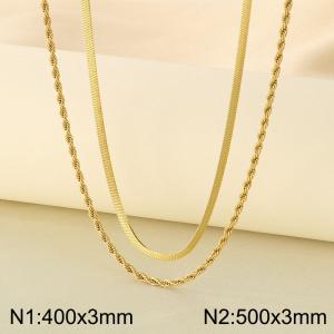 SS Gold-Plating Necklace - KN298003-Z