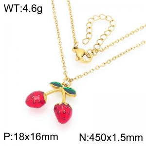 SS Gold-Plating Necklace - KN298306-Z