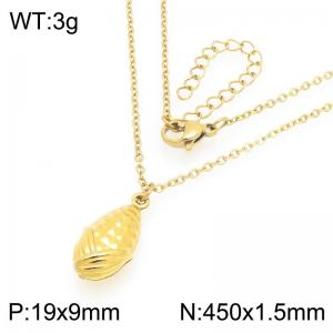 SS Gold-Plating Necklace - KN298308-Z