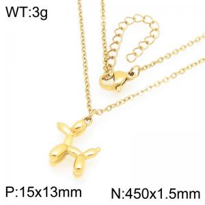 SS Gold-Plating Necklace - KN298319-Z
