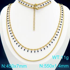 SS Gold-Plating Necklace - KN298427-Z