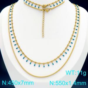 SS Gold-Plating Necklace - KN298429-Z